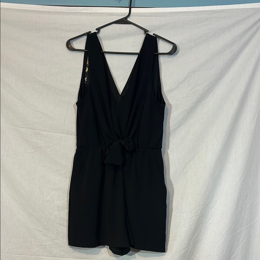 Lily Rose Black Sleeveless V-Neck Romper NWT